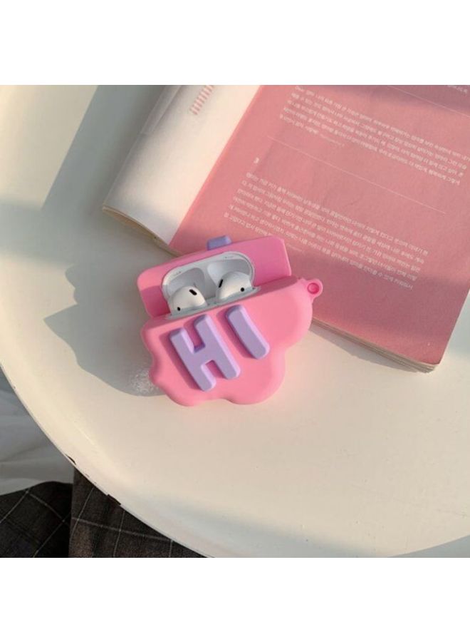 بيوينتي علبة شحن بتصميم سحابة لسماعات أبل آيربودز 1/2 وردي/أرجواني - Image 3