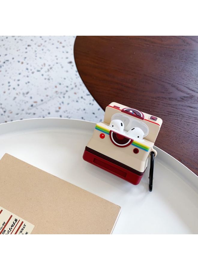 بيوينتي علبة شحن بتصميم كاميرا لسماعات أبل آيربودز 1/2 أبيض/أحمر/أسود - Image 4