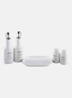 Home Box 4-Piece Spice Mill Set With Stand White/Black/Silver  - Image 3