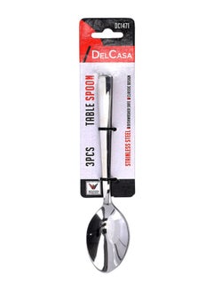 DELCASA 3-Piece Stainless Steel Table Spoon Set Silver 5cm  - Image 5