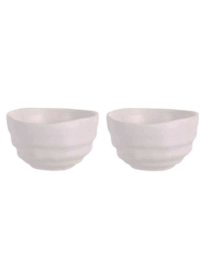 DINEWELL 2-Piece Melamine Bowl Set White - Image 1