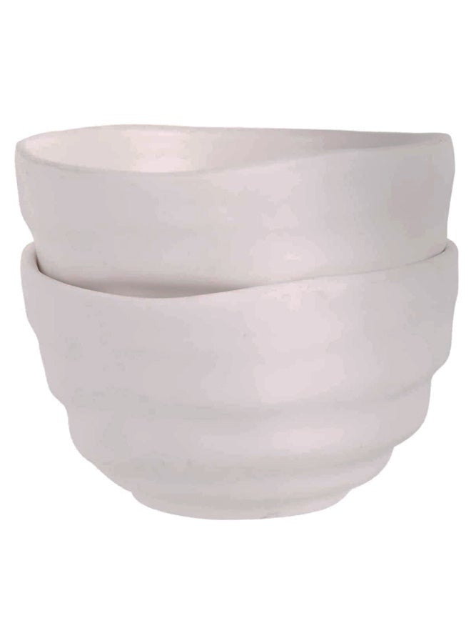 DINEWELL 2-Piece Melamine Bowl Set White - Image 2