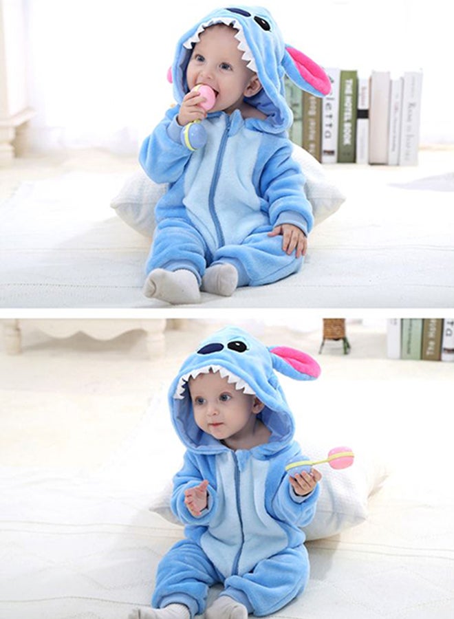 QiaoKai Stitch Themed Comfy Onesie Blue/Pink/White  - Image 4