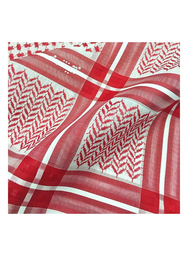 اليشمك شماغ قطني أحمر/أبيض