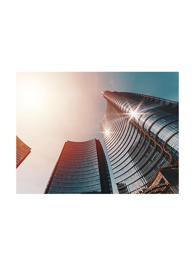 ملصق جداري ذاتي اللصق بطبعة ناطحة سحاب متعدد الألوان 160 x 120سم