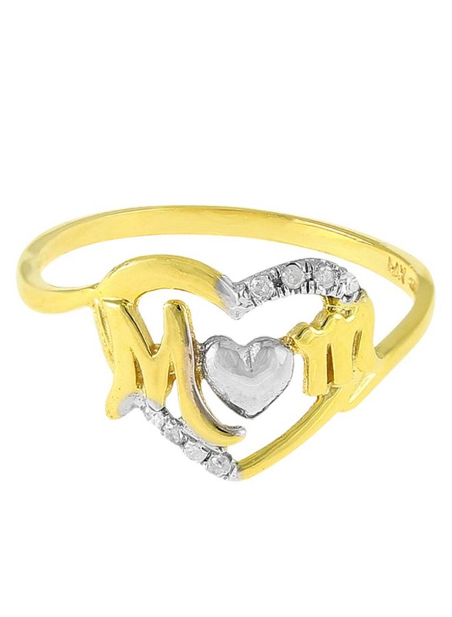 Vera Perla 10 Karat Gold Diamonds Mom Ring - Image 1