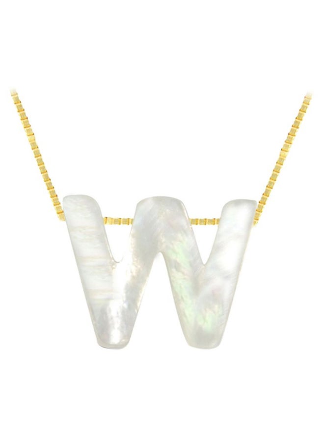 فيرا بيرلا قلادة من الذهب عيار 18 قيراط بدلاية من اللؤلؤ على شكل حرف W - Image 1