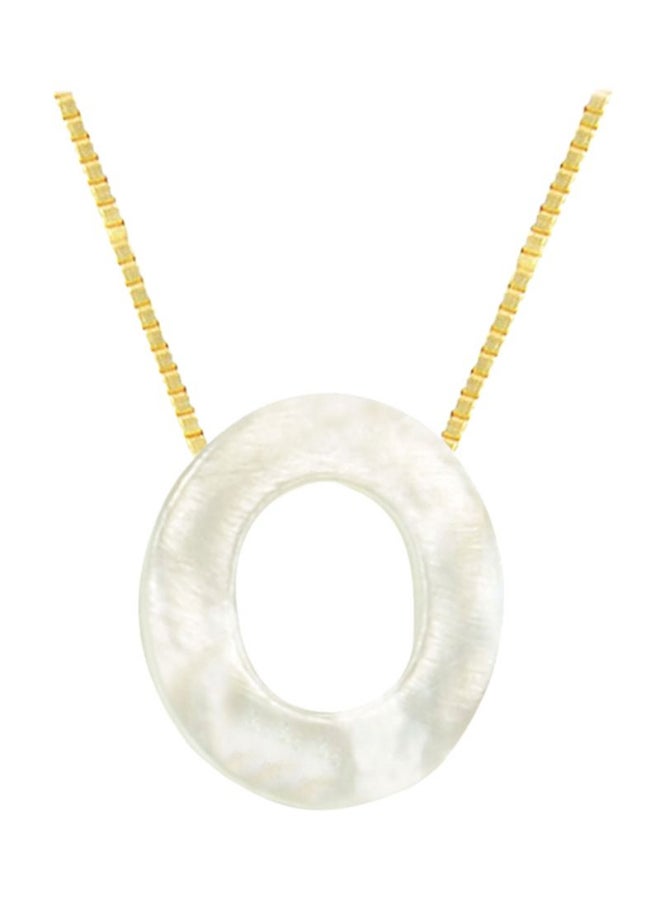 Vera Perla - 18 Karat Gold O Letter Mother Of Pearl Pendant Necklace - Image 1