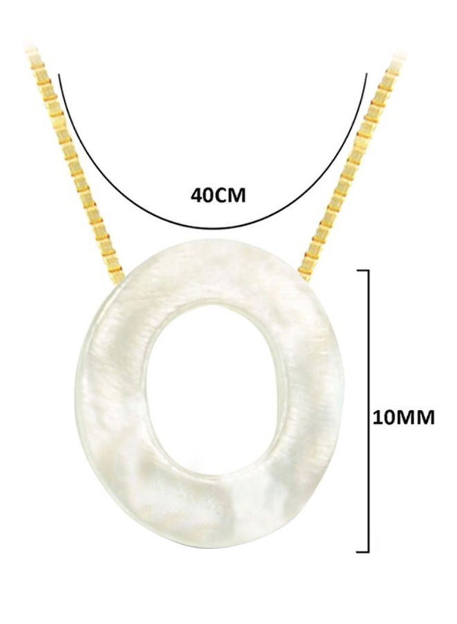 Vera Perla - 18 Karat Gold O Letter Mother Of Pearl Pendant Necklace - Image 1