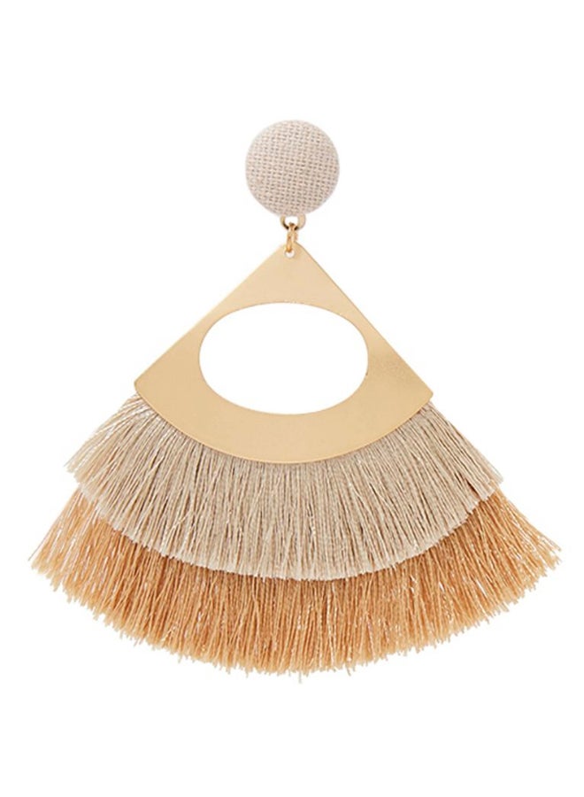 YUEJIN 2-Layer Triangle Tassel Earrings  - Image 2