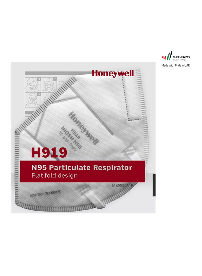 Honeywell - 5-Piece H919 N95 Face Mask - Head Strap White One size fits all - Image 1