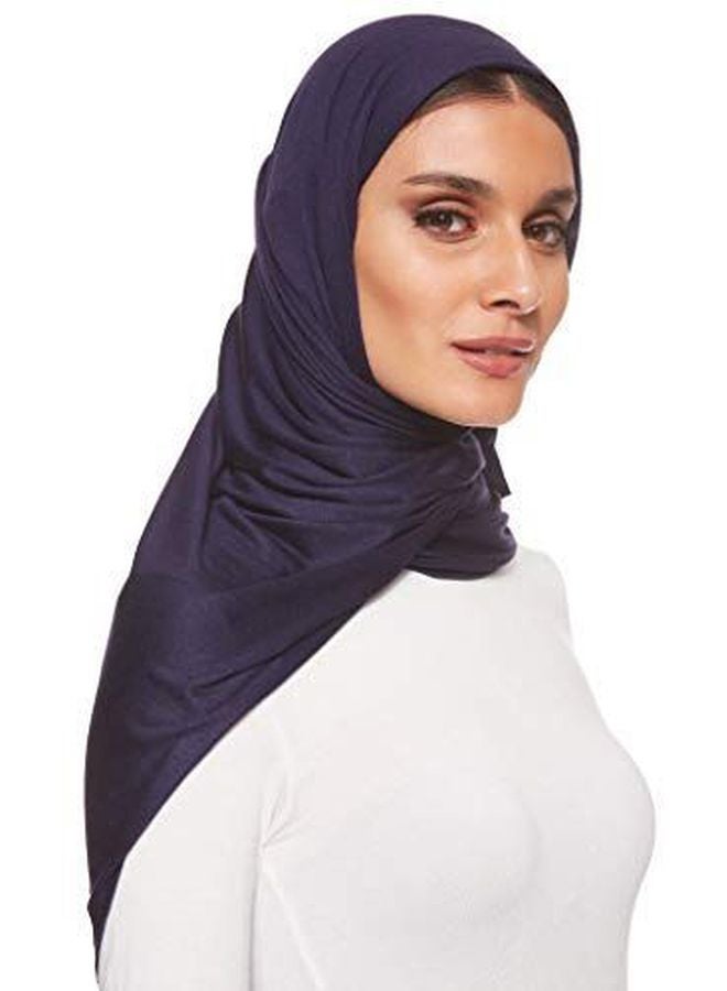 Shadow Jersey Stretch Hijab Navy Blue - Image 1