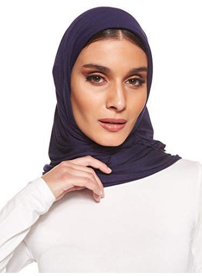 Shadow Jersey Stretch Hijab Navy Blue - Image 4