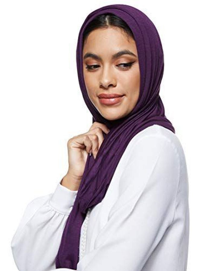 Shadow Jersey Stretch Hijab Dark Purple - Image 1