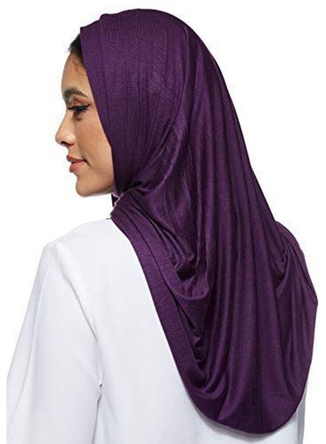 Shadow Jersey Stretch Hijab Dark Purple - Image 2
