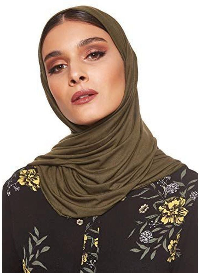 Shadow Jersey Stretch Hijab Olive Drab - Image 1