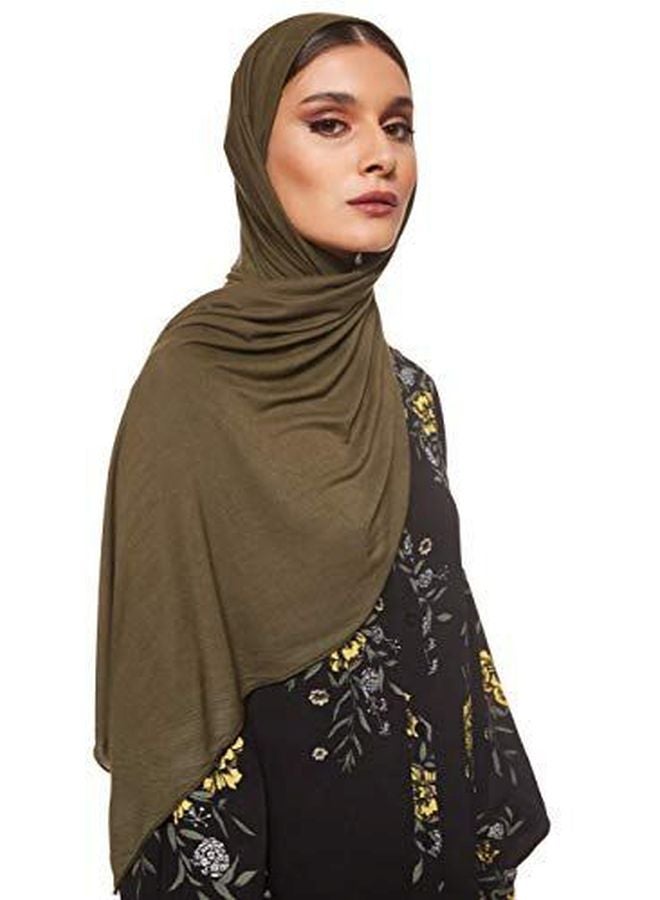 Shadow Jersey Stretch Hijab Olive Drab - Image 4