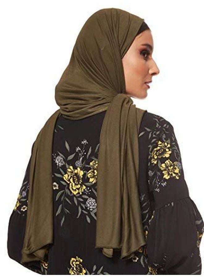 Shadow Jersey Stretch Hijab Olive Drab - Image 2