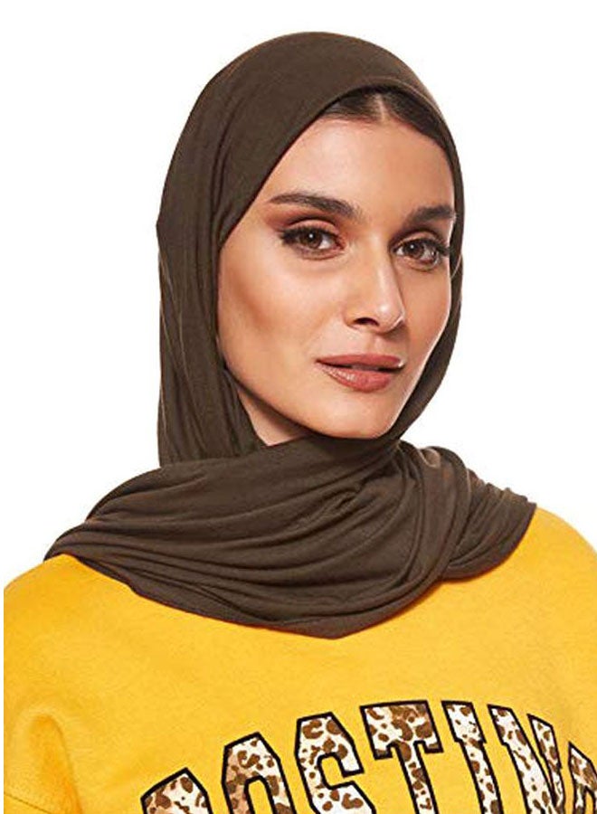 شادو حجاب جيرسي مطاطي بني  - Image 1