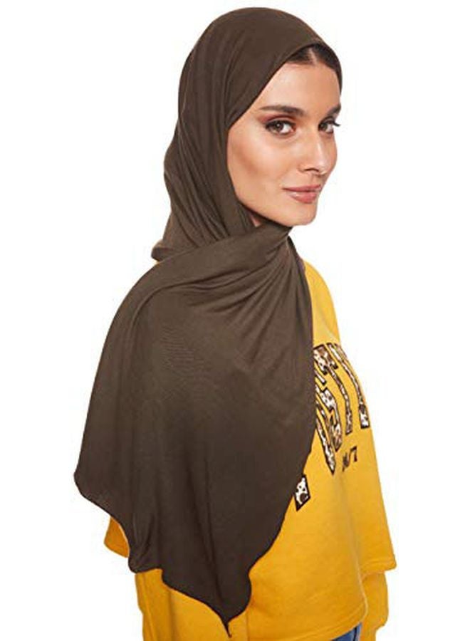 شادو حجاب جيرسي مطاطي بني  - Image 4