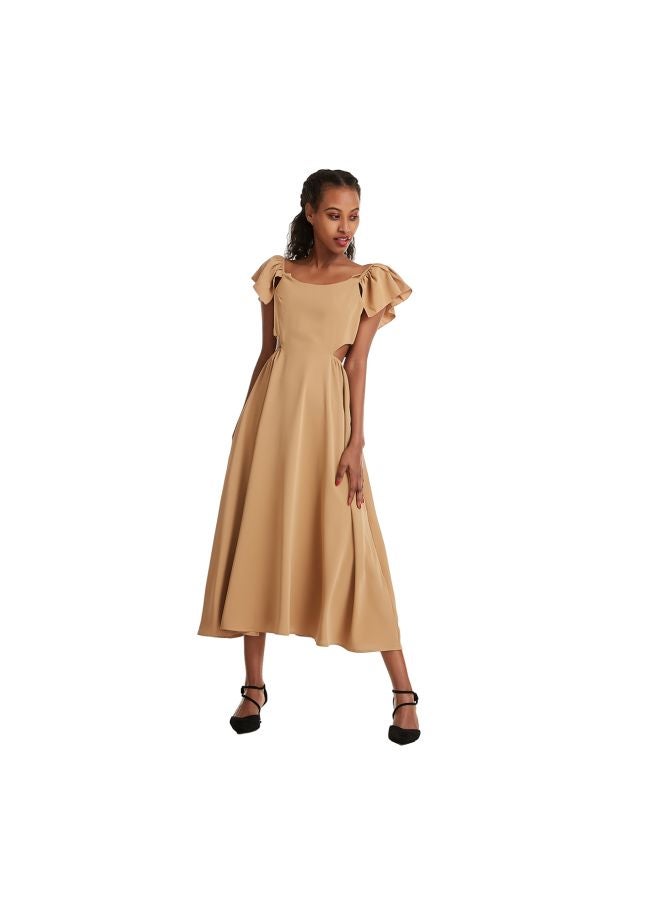 Hanyimidoo Flared Maxi Dress Brown  - Image 5