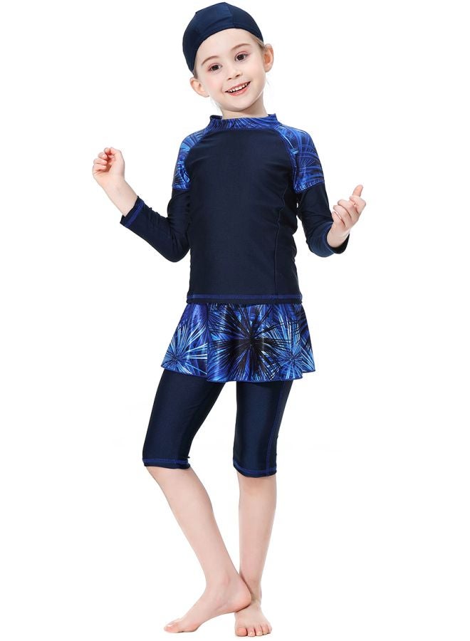 Hanyimidoo - Pack Of 3 Girls Printed Swimsuit Blue/Black - Image 1