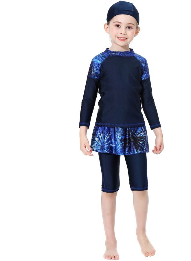 Hanyimidoo - Pack Of 3 Girls Printed Swimsuit Blue/Black - Image 1