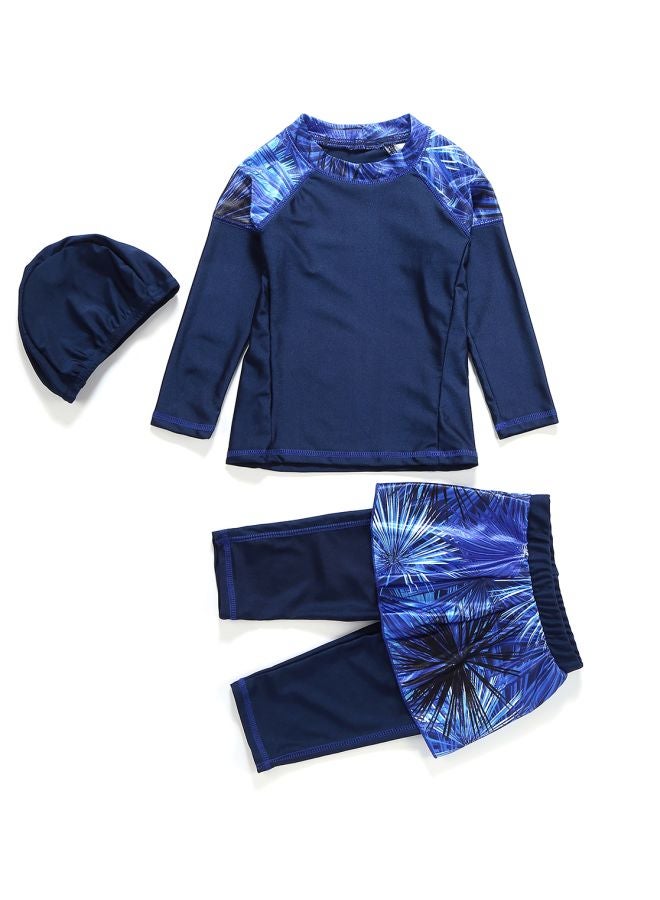 Hanyimidoo - Pack Of 3 Girls Printed Swimsuit Blue/Black - Image 1