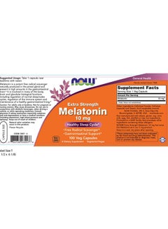 Now Foods Extra Strength Melatonin Dietary Supplement - 100 Veg Capsules  - Image 3