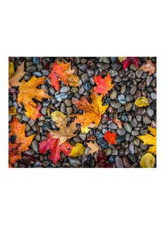 Leaves Themed Self Adhesive Wall Sticker Grey/Brown/Red 160x120cm