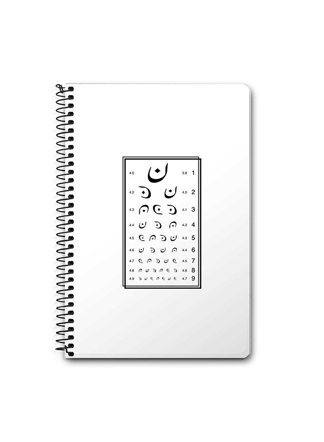 Stylizedd Eye Test A5 Spiral Notebook White/Black