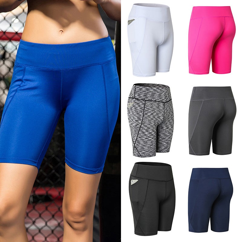 Generic - High Waist Pocket Detail Workout Shorts Dark gray - Image 1
