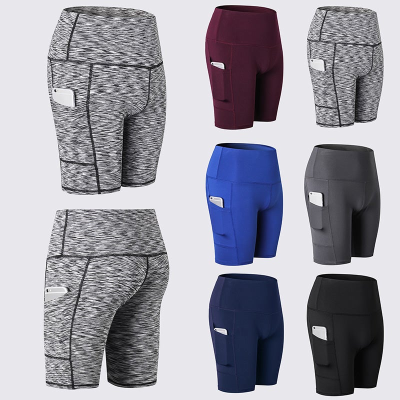 شورت يوجا بخصر مرتفع وجيوب جانبية خمري - Image 5