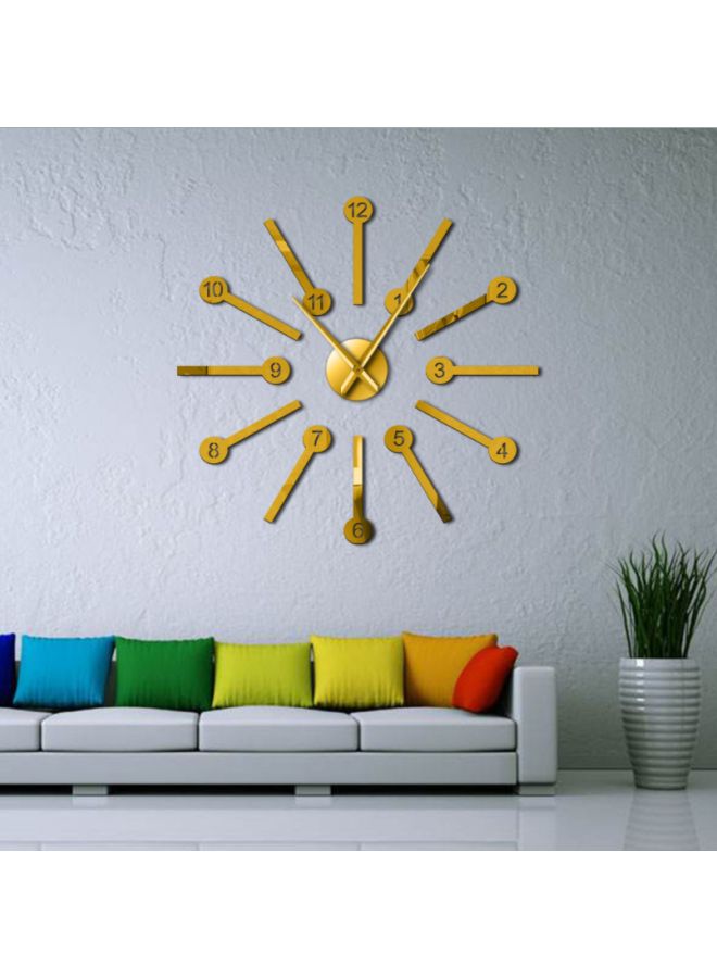 Beauenty DIY Mirror Sticker Wall Clock Gold 15x10x4.5cm - Image 2