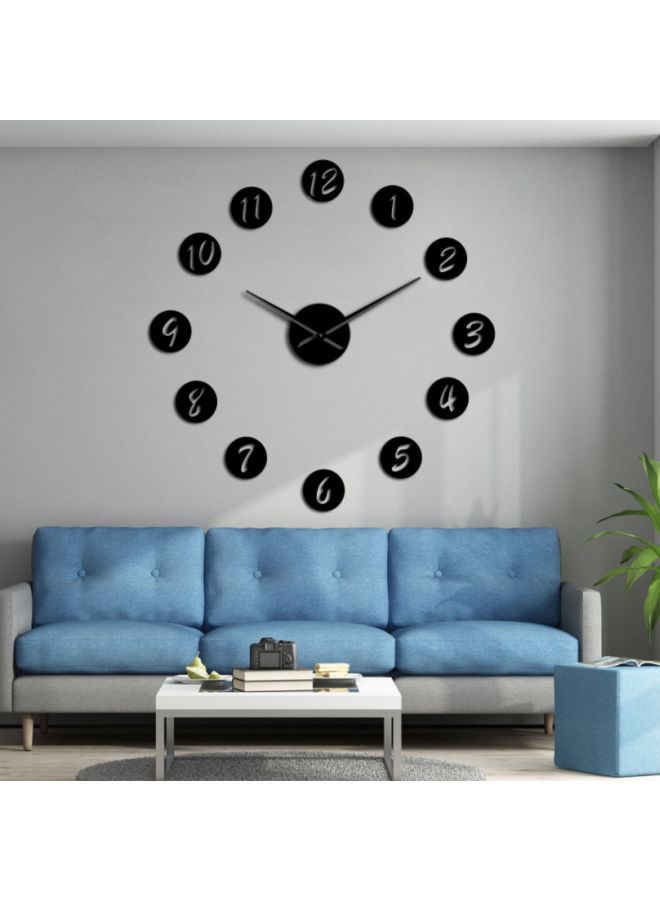 بيوينتي ساعة حائط بتصميم عصري بشكل دائرة يمكنك تركيبها بنفسك أسود 15x10x4.5سم - Image 2