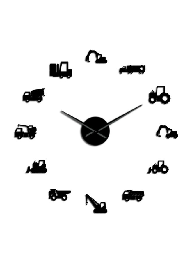 Beauenty DIY Excavator Shovel Heavy Equipments Designed Wall Clock Black 15x10x4.5cm - Image 1