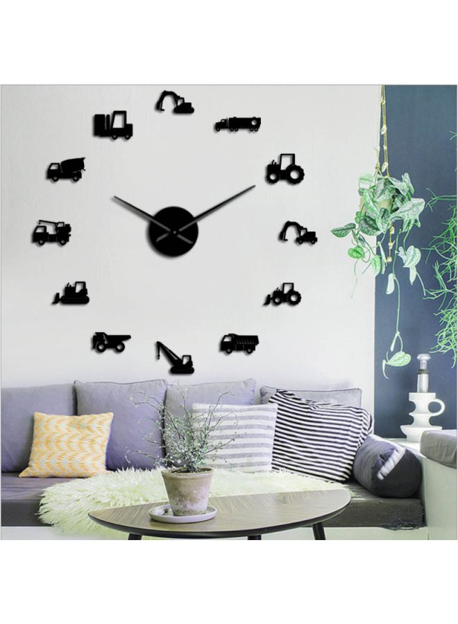 Beauenty DIY Excavator Shovel Heavy Equipments Designed Wall Clock Black 15x10x4.5cm - Image 2