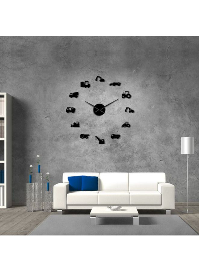 Beauenty DIY Excavator Shovel Heavy Equipments Designed Wall Clock Black 15x10x4.5cm - Image 3