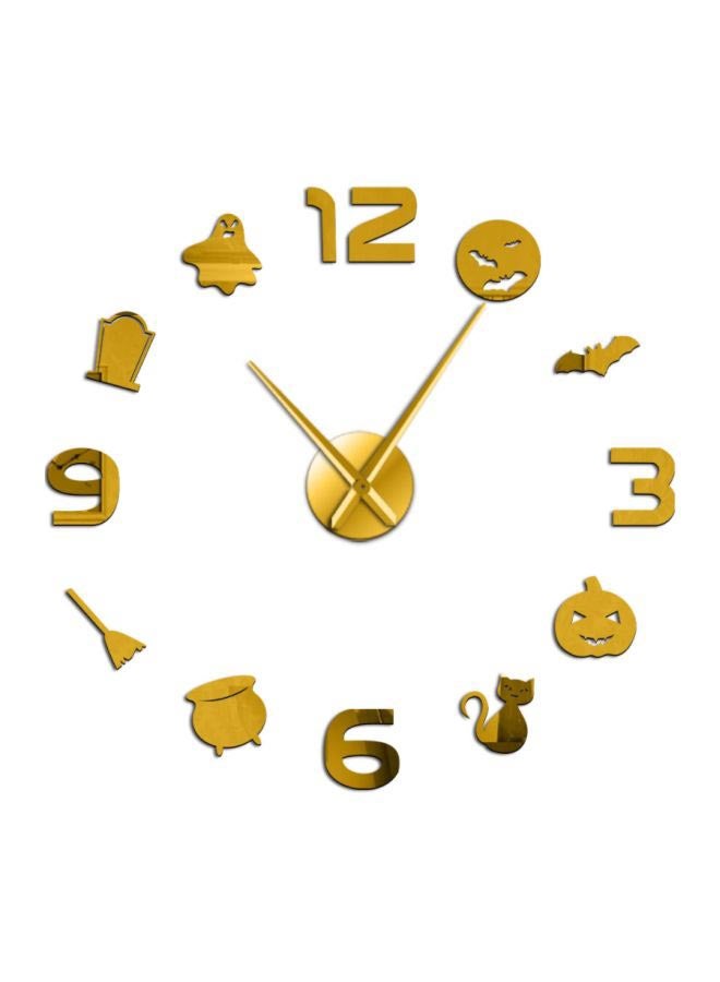 Beauenty DIY Halloween Designed Wall Clock Gold 15x10x4.5cm - Image 1
