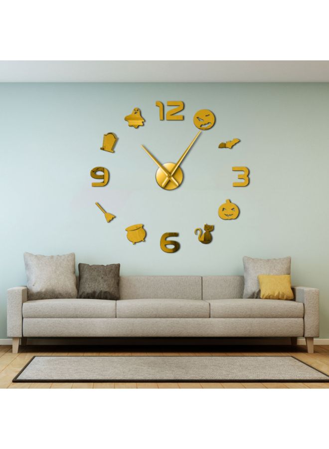 Beauenty DIY Halloween Designed Wall Clock Gold 15x10x4.5cm - Image 2