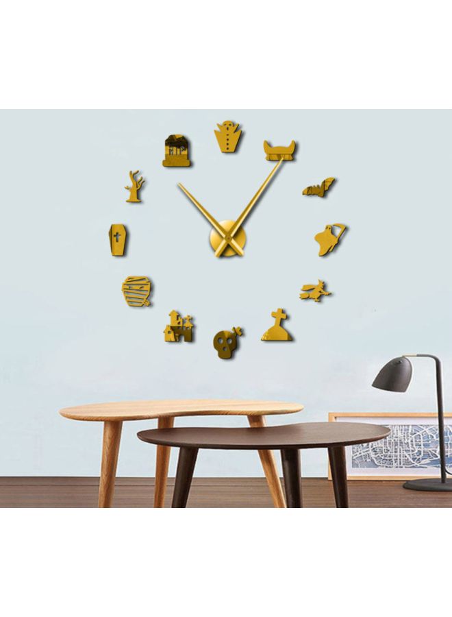 Beauenty DIY Halloween Designed Wall Clock Gold 15x10x4.5cm - Image 3