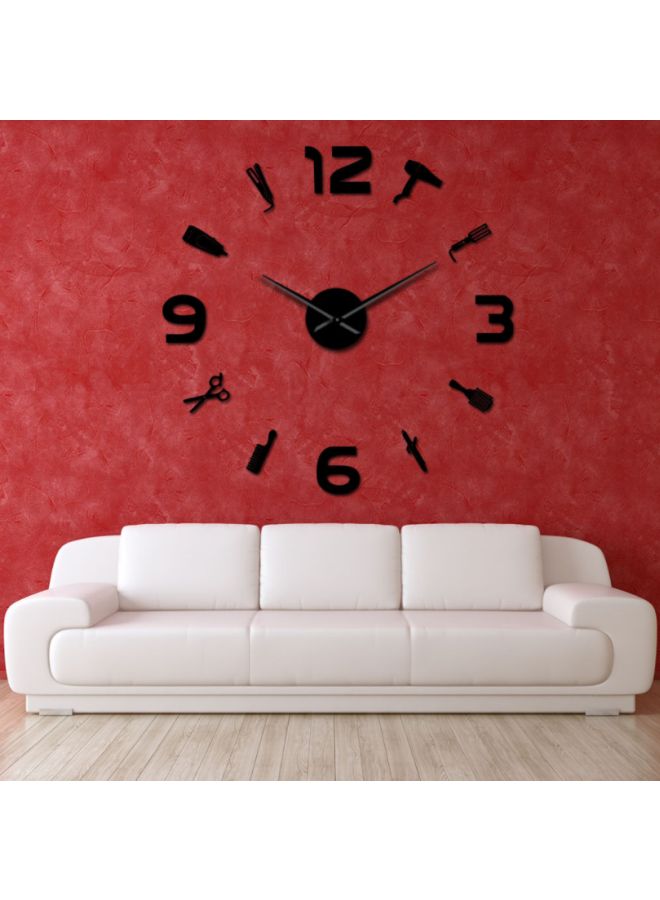 Beauenty DIY Barber Tool Kit Designed Wall Clock Black 15x10x4.5cm - Image 2