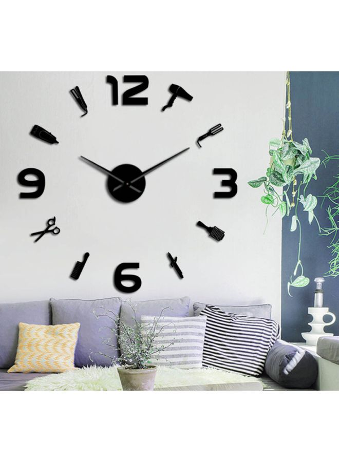 Beauenty DIY Barber Tool Kit Designed Wall Clock Black 15x10x4.5cm - Image 3