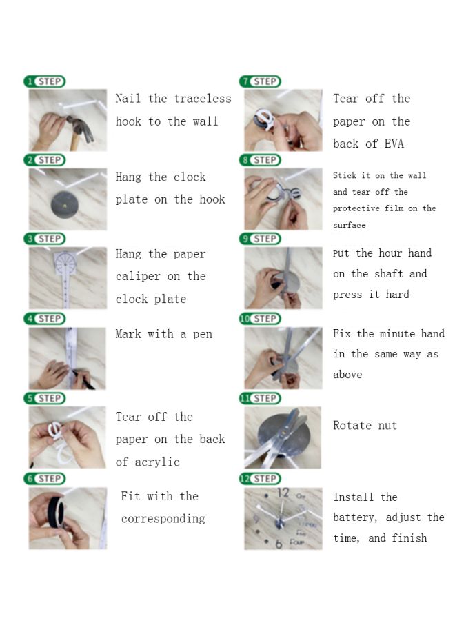 Beauenty DIY Barber Tool Kit Designed Wall Clock Black 15x10x4.5cm - Image 4