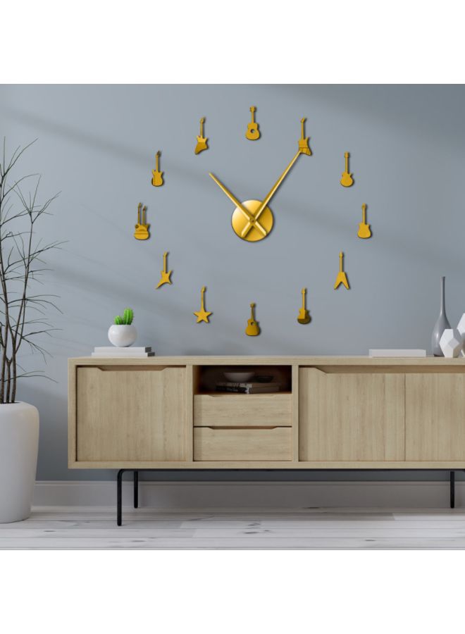 Beauenty DIY Rock Guitar Designed Wall Clock Gold 15x10x4.5cm  - Image 2
