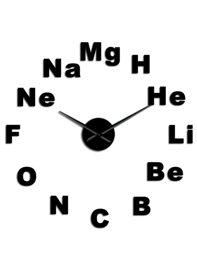 بيوينتي ملصق ساعة حائط بتصميم حروف الكيمياء يمكن أن تلصقه بنفسك أسود 15x10x4.5سم - Image 1
