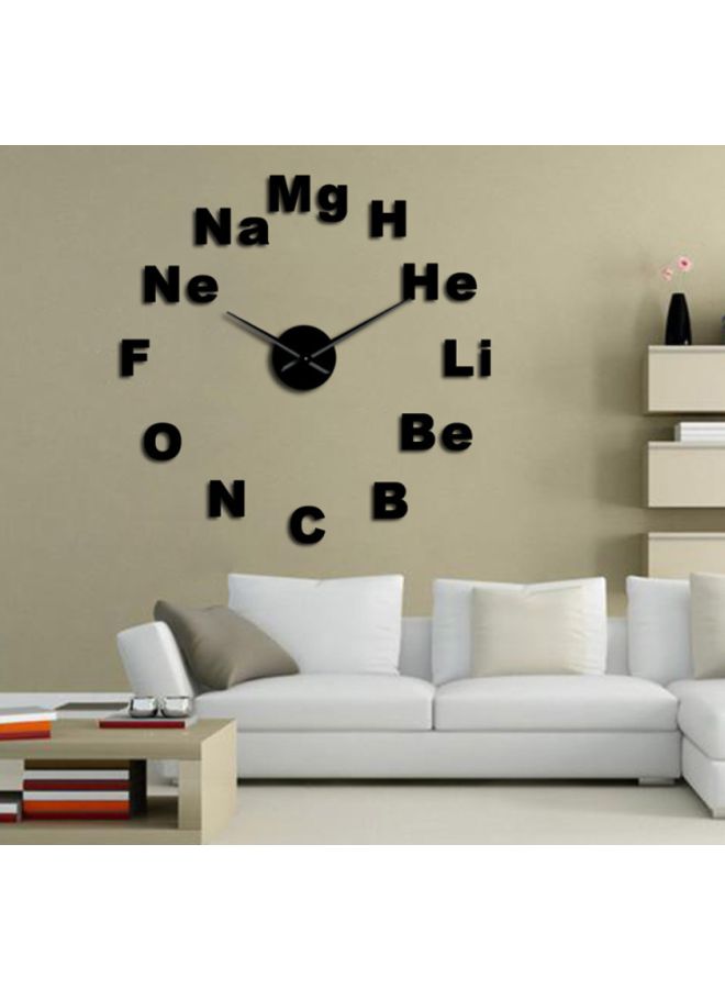 بيوينتي ملصق ساعة حائط بتصميم حروف الكيمياء يمكن أن تلصقه بنفسك أسود 15x10x4.5سم - Image 3