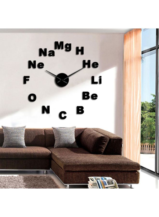 بيوينتي ملصق ساعة حائط بتصميم حروف الكيمياء يمكن أن تلصقه بنفسك أسود 15x10x4.5سم - Image 2