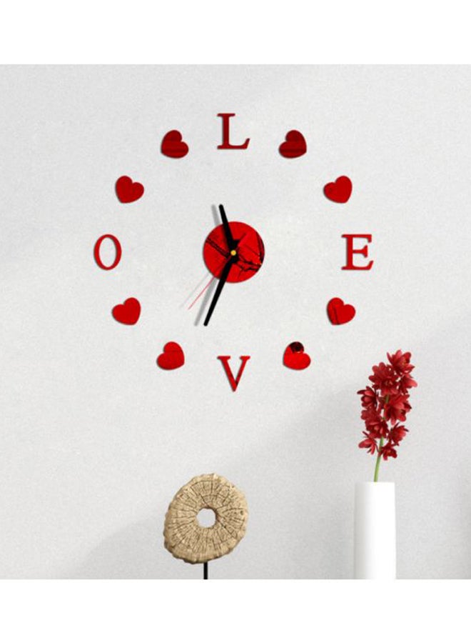 Beauenty DIY Love Themed Wall Clock Red 14x10x4cm - Image 2