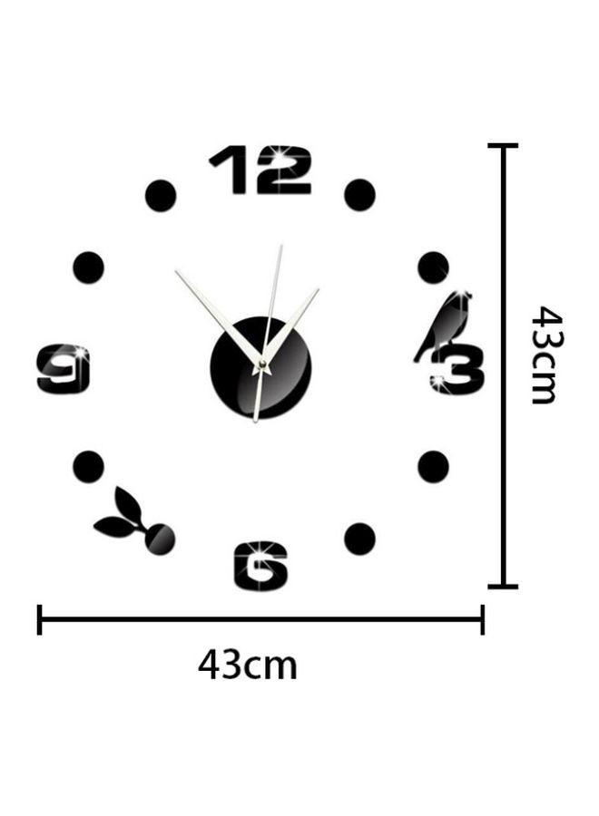 Beauenty DIY Bean Sprouts And Bird Designed Wall Clock Black 43x43cm - Image 2